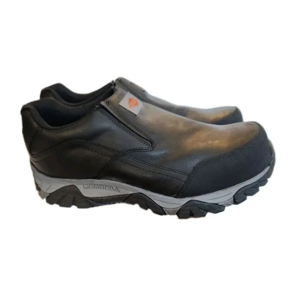 Merrell Moab Moc Mens 11.5 W Wide Composite Toe Work Shoes WP EH Slip Resistant